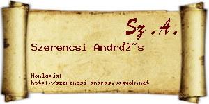 Szerencsi András névjegykártya